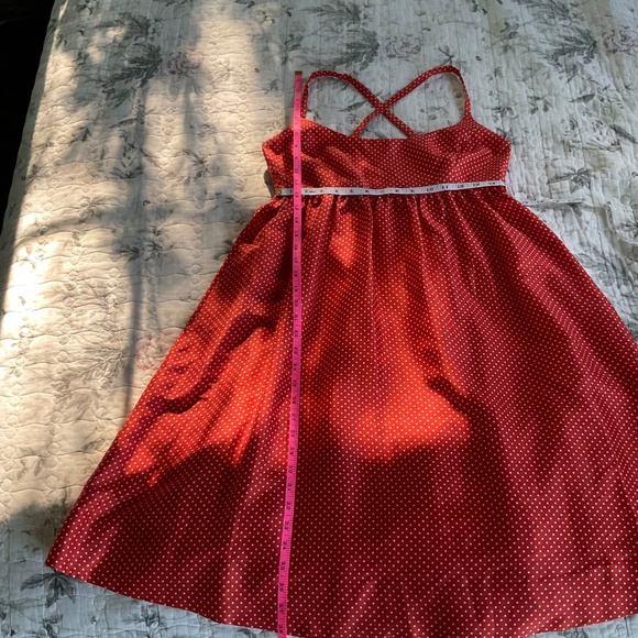 J Crew Silk orange-white polka dots Babydoll Ballerina Dress - Picture 6 of 9